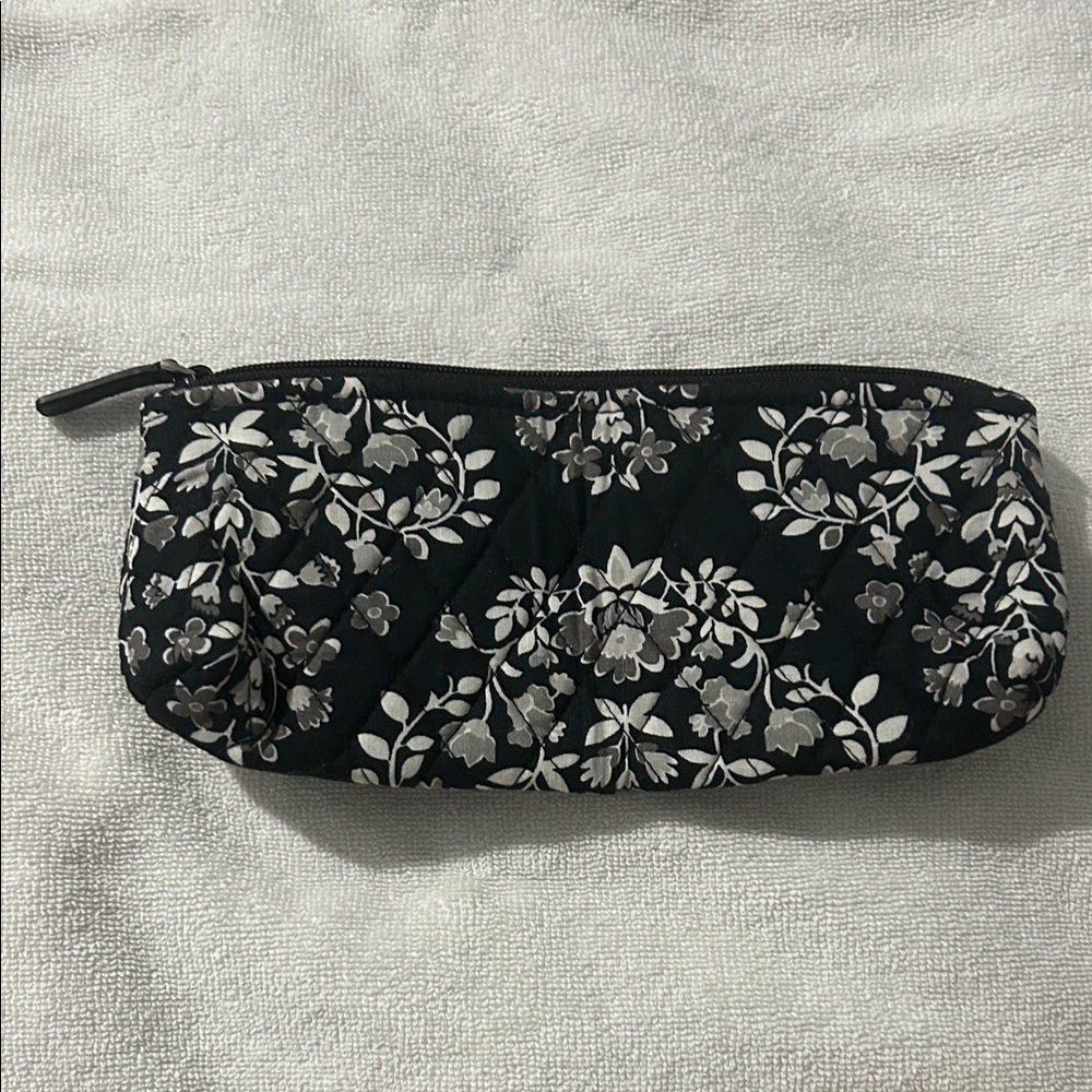 Vera Bradley Black and Gray Floral Cosmetic Bag